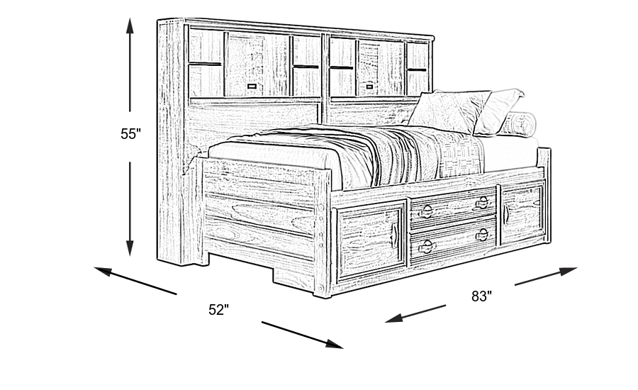 Dimension Image. Please refer to the Dimension Tab on this page for dimension details.
