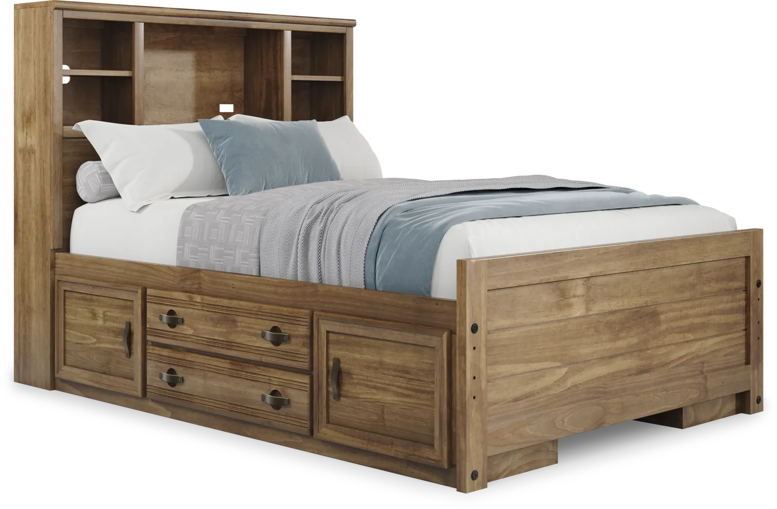 Kids Creekside 2.0 Chestnut Full Bookcase Bedroom with 2 Storage Side Rails - Thumbnail - Image 3