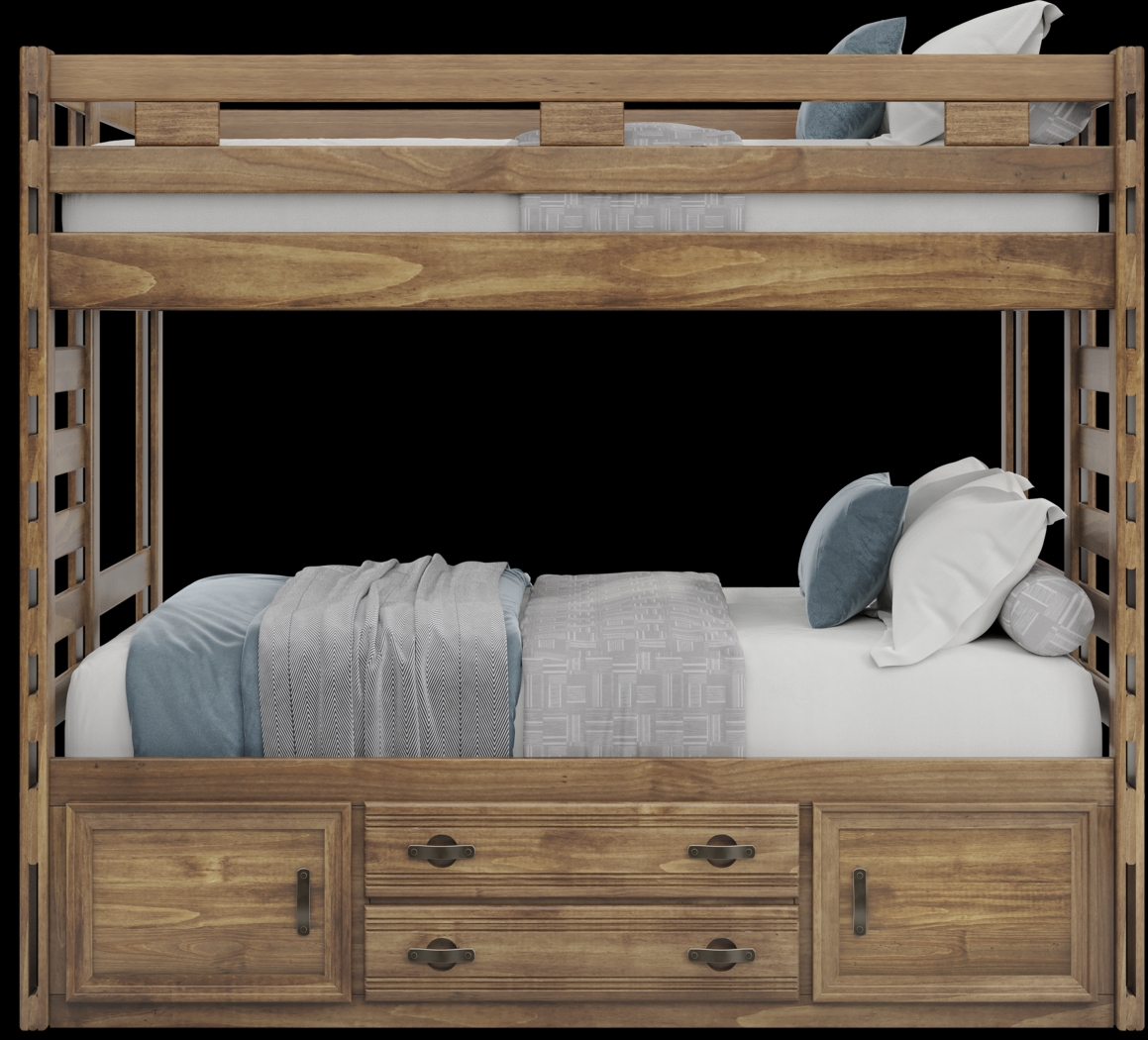Kids Creekside 2.0 Chestnut Full/Full Bunk Bed with Storage Side Rail - Thumbnail - Image 3