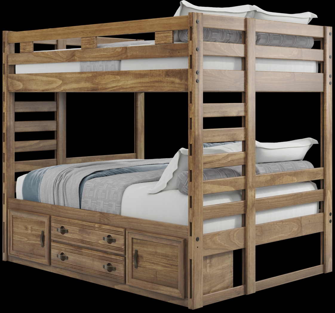 Kids Creekside 2.0 Chestnut Full/Full Bunk Bed with Storage Side Rail - Thumbnail - Image 4