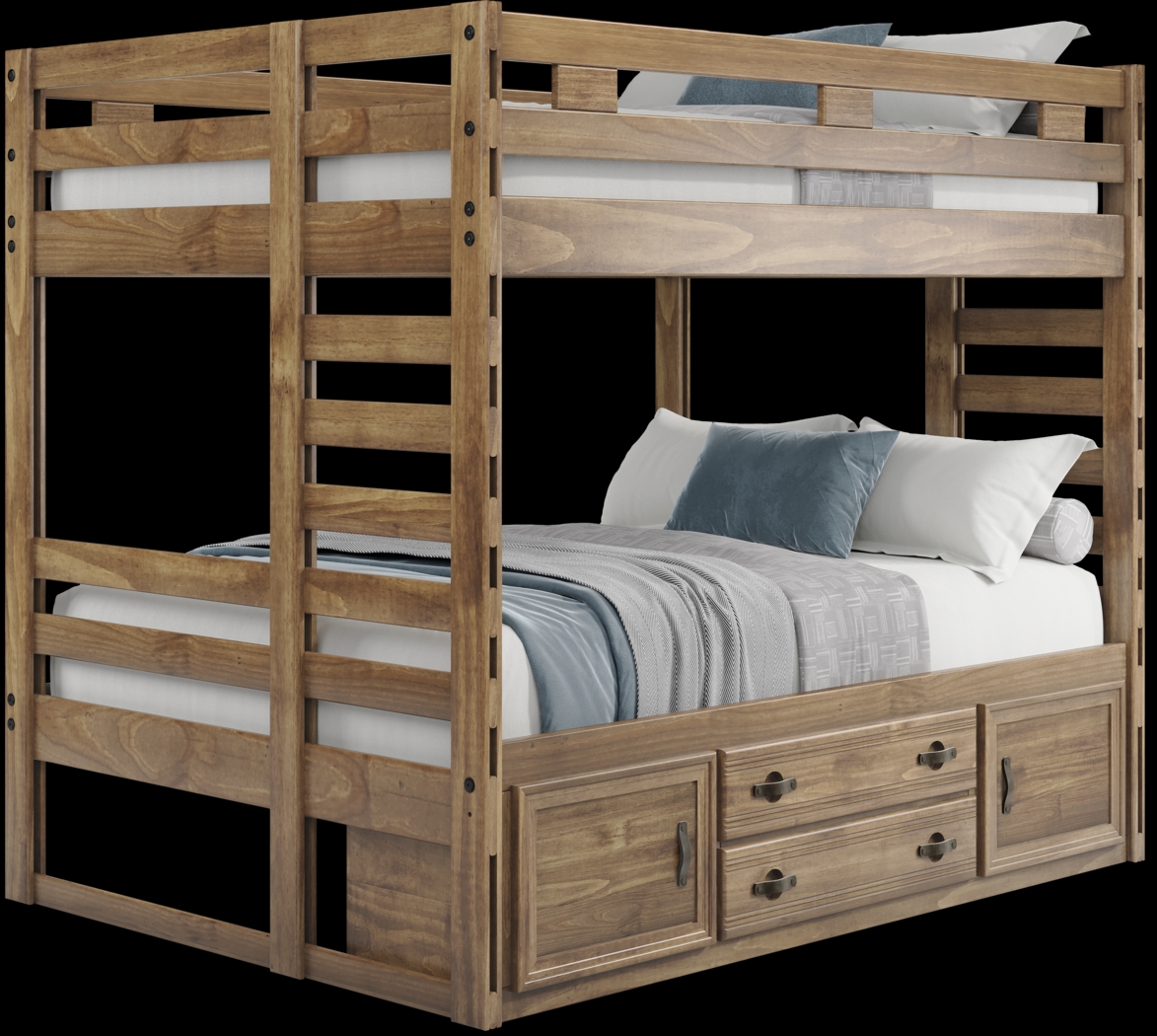 Kids Creekside 2.0 Chestnut Full/Full Bunk Bed with Storage Side Rail - Thumbnail - Image 1