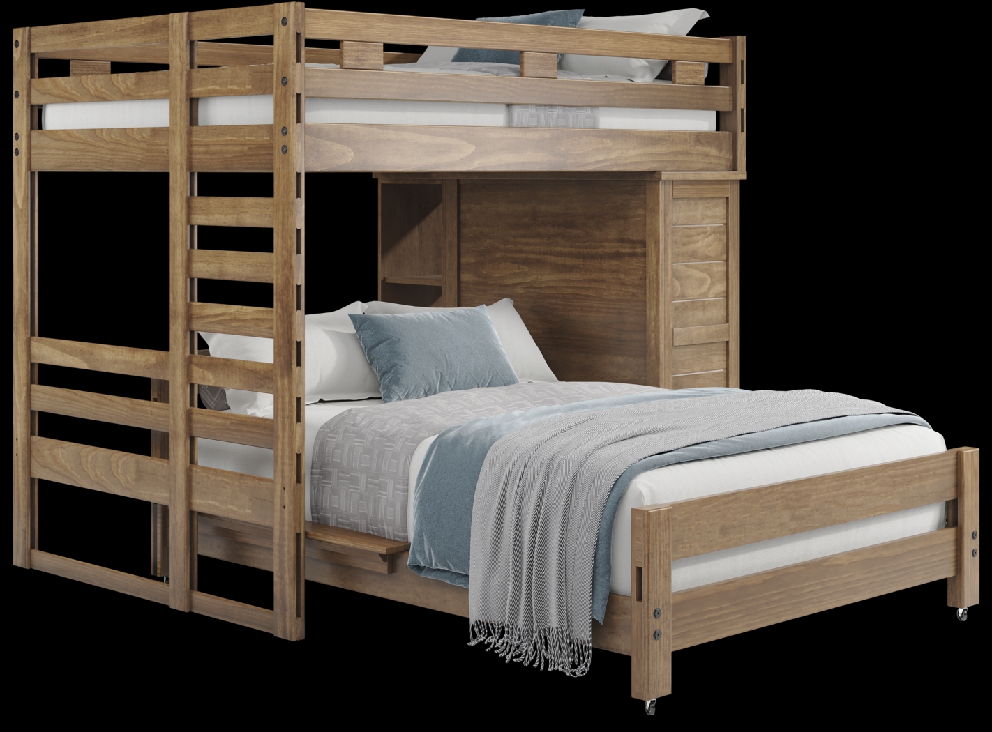 Kids Creekside 2.0 Chestnut Full/Full Loft with Loft Chest and Bookcase - Thumbnail - Image 1