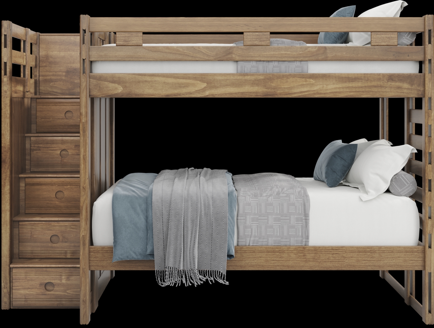 Kids Creekside 2.0 Chestnut Full/Full Step Bunk Bed - Thumbnail - Image 2