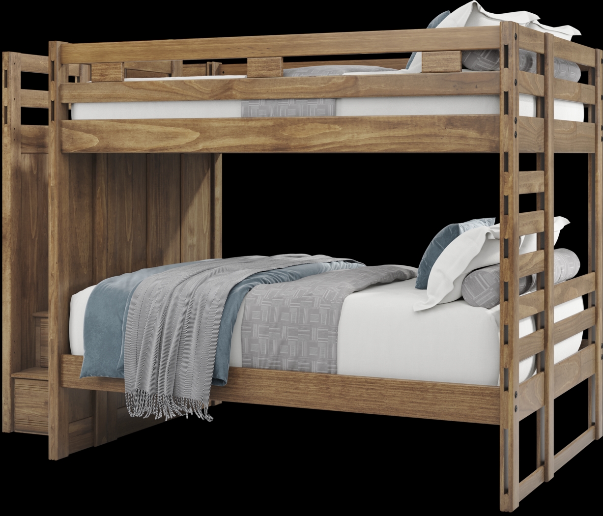 Kids Creekside 2.0 Chestnut Full/Full Step Bunk Bed - Thumbnail - Image 3