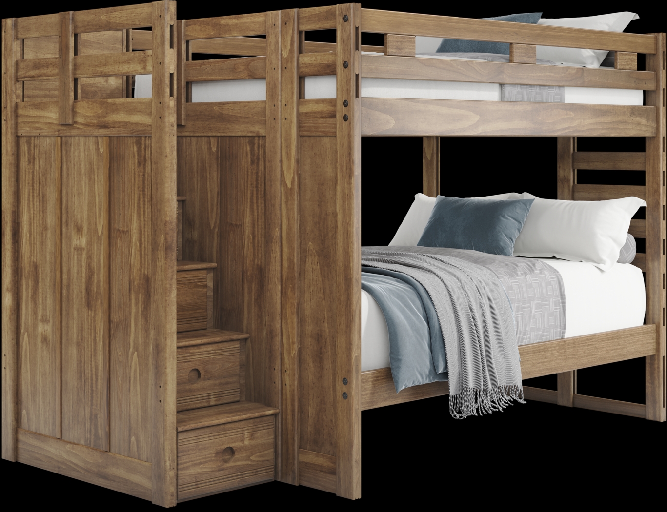 Kids Creekside 2.0 Chestnut Full/Full Step Bunk Bed - Thumbnail - Image 1