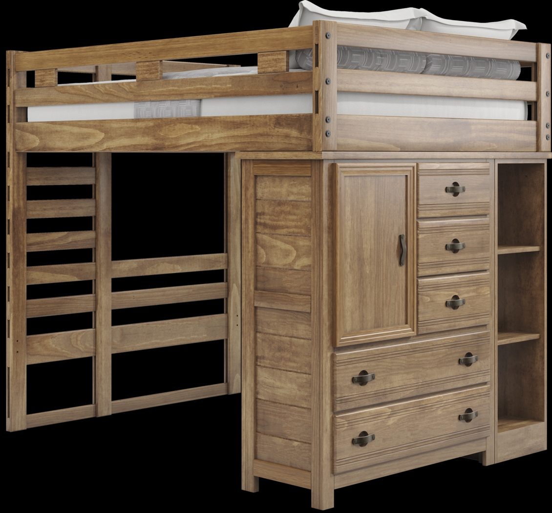 Kids Creekside 2.0 Chestnut Full Loft with Loft Chest and Bookcase - Thumbnail - Image 3