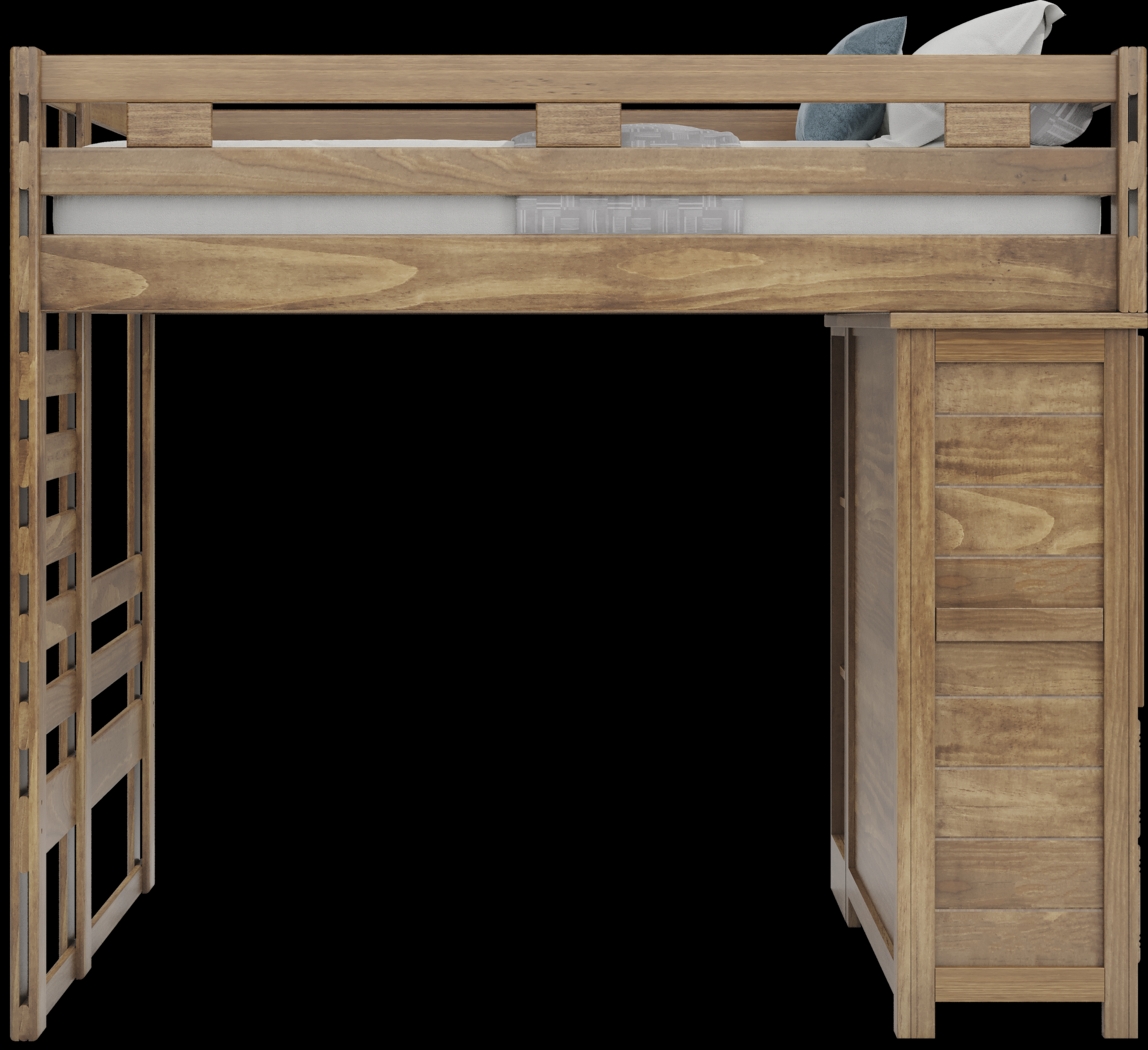 Kids Creekside 2.0 Chestnut Full Loft with Loft Chest and Bookcase - Thumbnail - Image 4