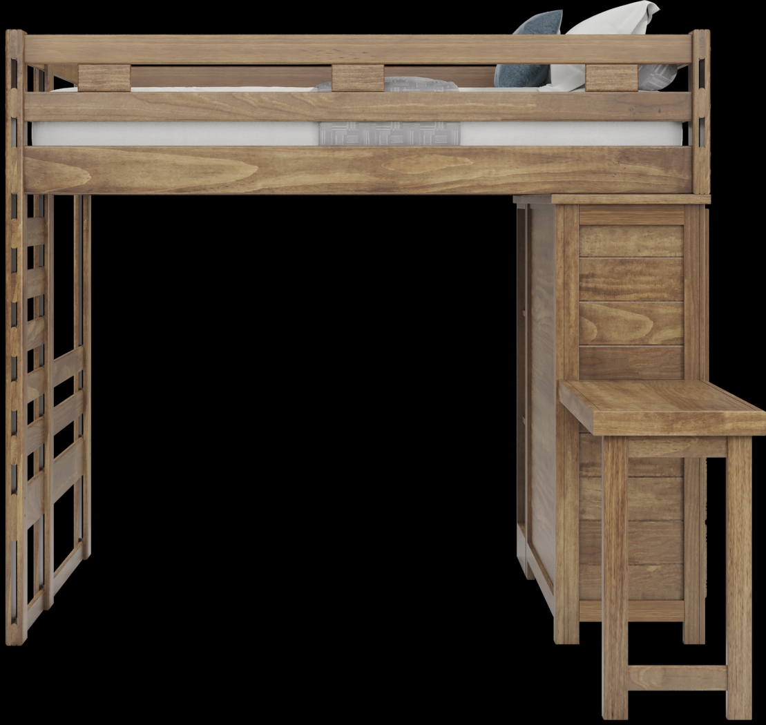 Kids Creekside 2.0 Chestnut Full Loft with Loft Chest, Bookcase and Desk Attachment - Thumbnail - Image 4