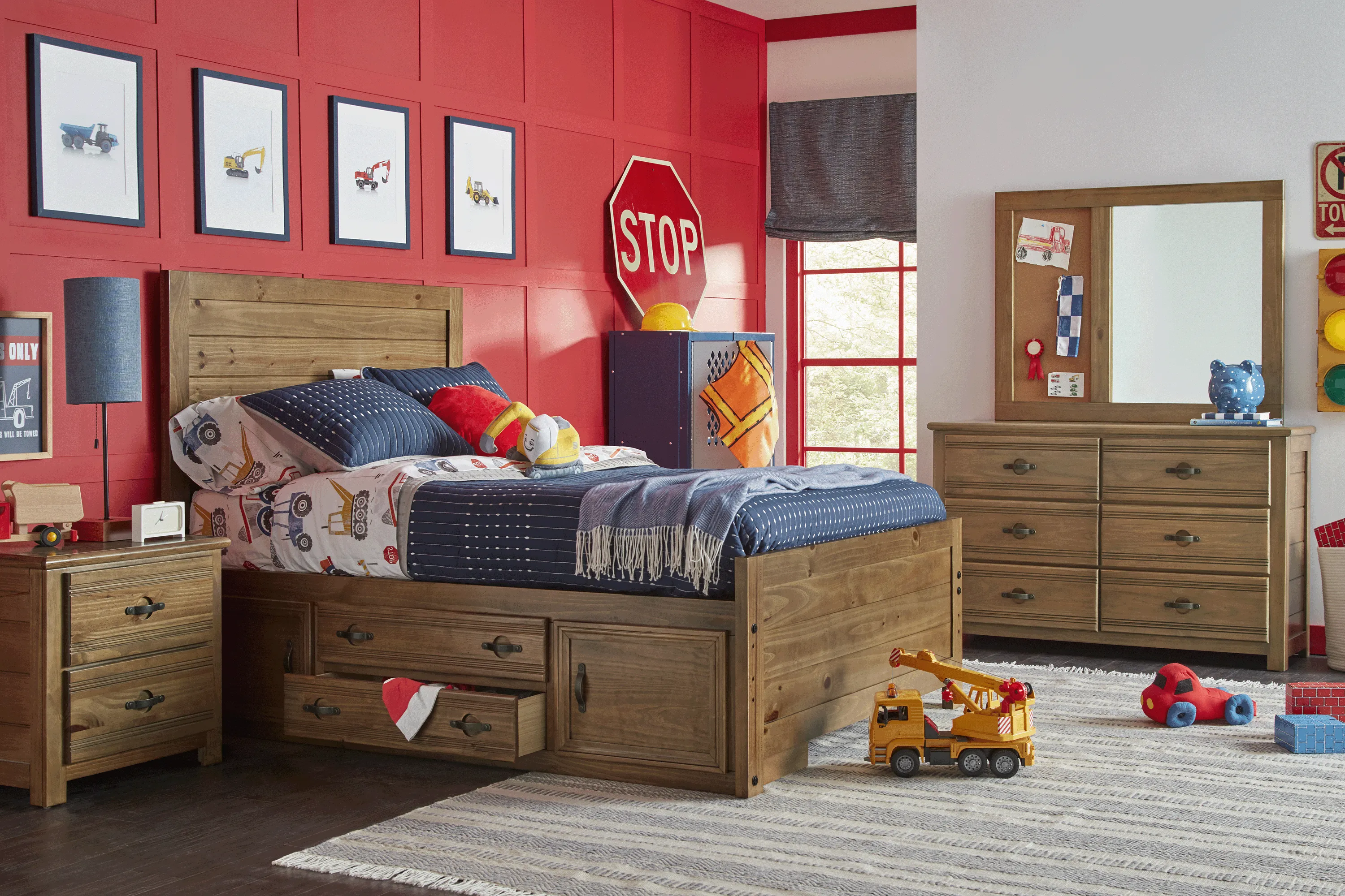 Kids Creekside 3.0 Chestnut Full Panel Bed with Storage Side Rail - Thumbnail - Image 3