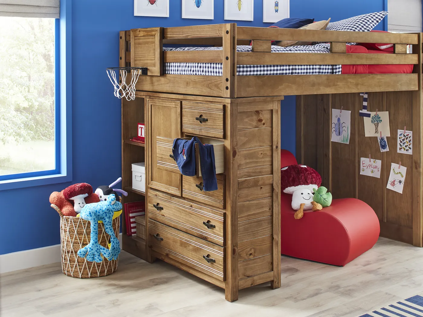 Kids Creekside 2.0 Chestnut Full Step Loft with Loft Chest and Bookcase - Image 5
