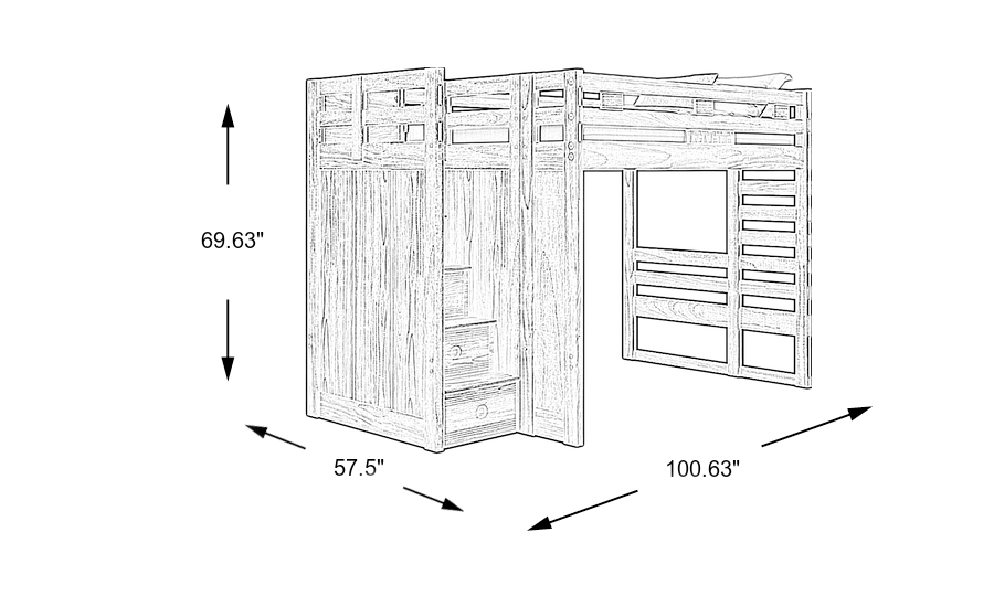 Dimension Image. Please refer to the Dimension Tab on this page for dimension details.