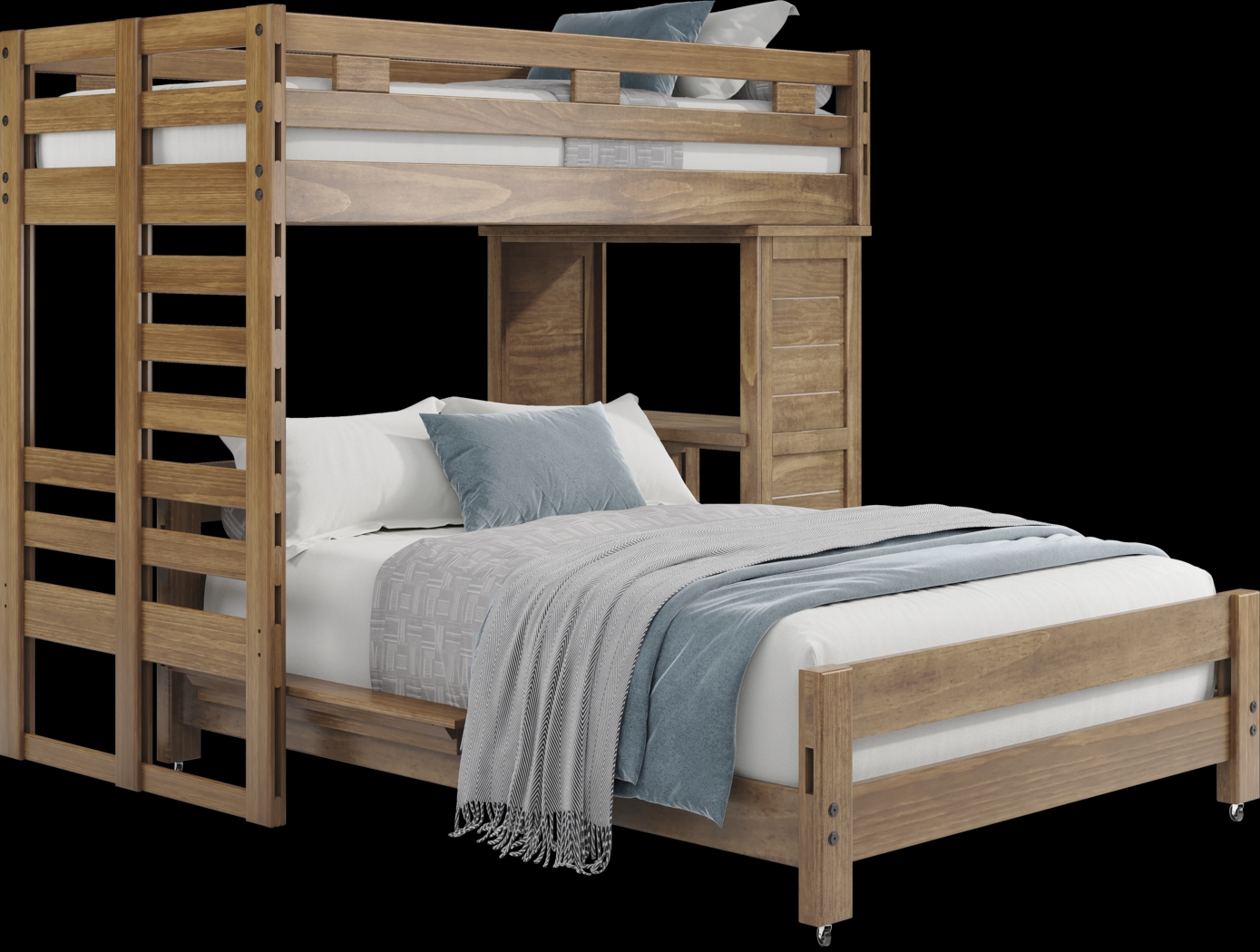 Kids Creekside 2.0 Chestnut Twin/Full Loft with Loft Desk - Thumbnail - Image 1