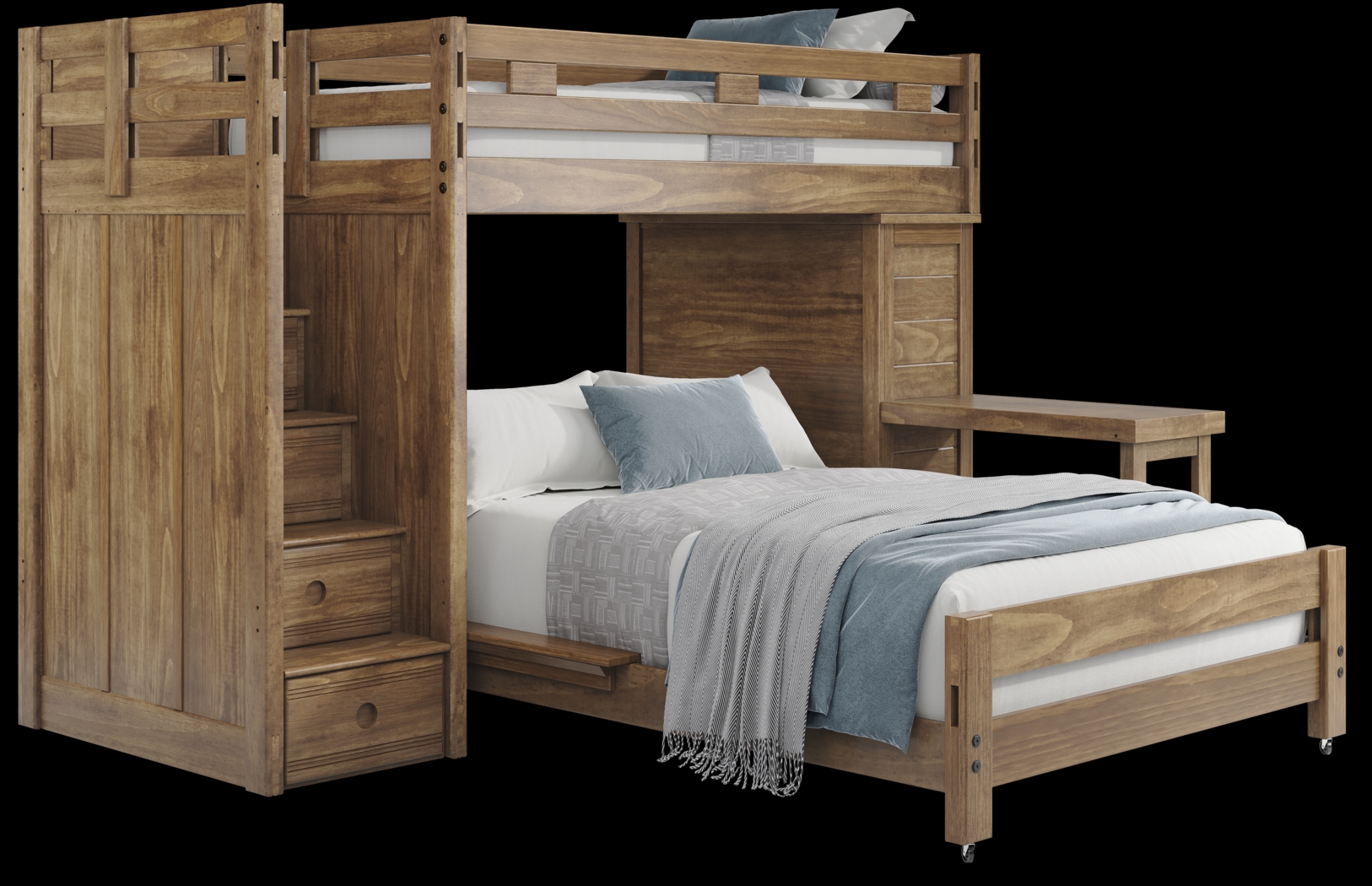 Kids Creekside 2.0 Chestnut Twin/Full Step Loft with Loft Chest and Desk Attachment - Thumbnail - Image 1