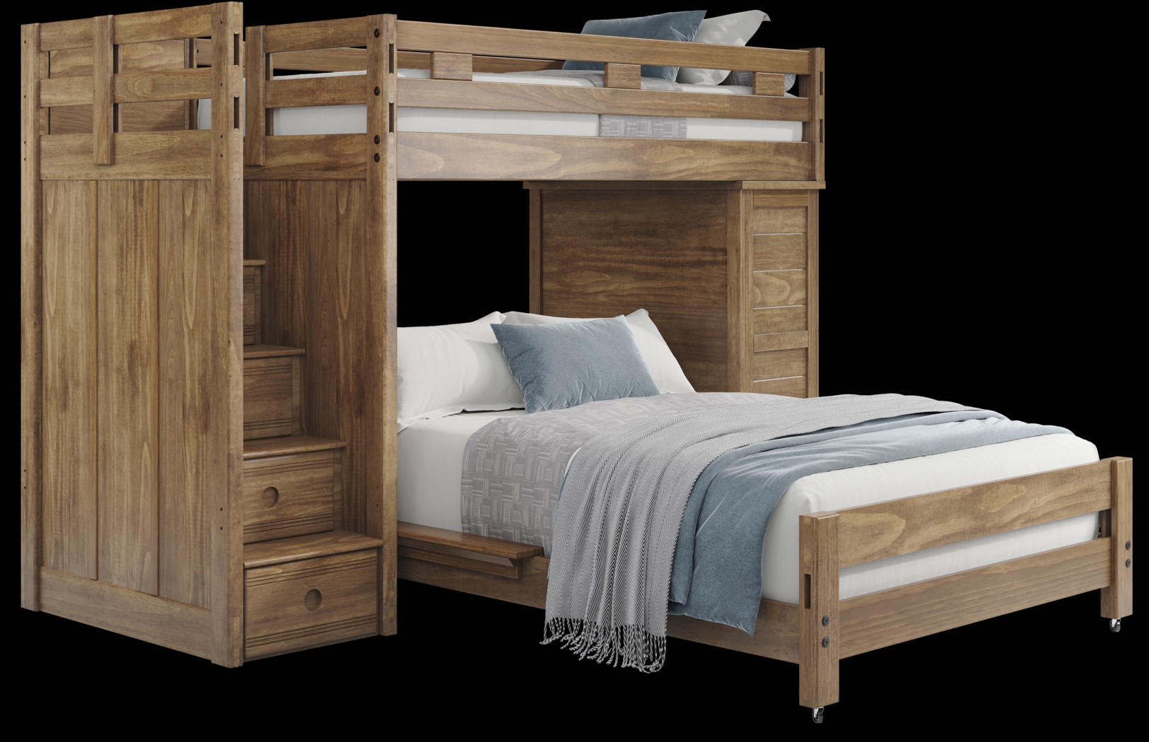 Kids Creekside 2.0 Chestnut Twin/Full Step Loft with Loft Chest - Thumbnail - Image 1