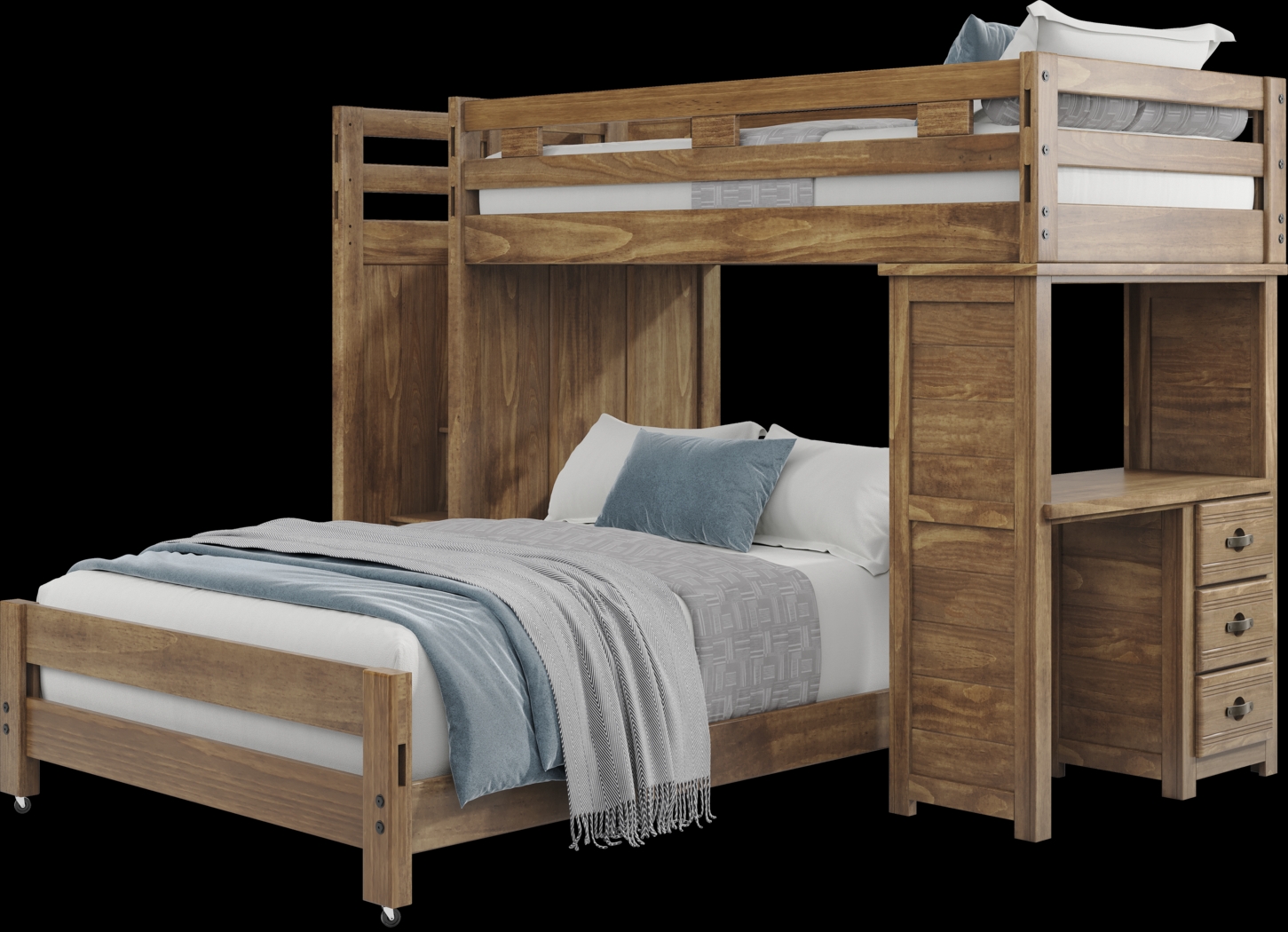 Kids Creekside 2.0 Chestnut Twin/Full Step Loft with Loft Desk - Thumbnail - Image 2