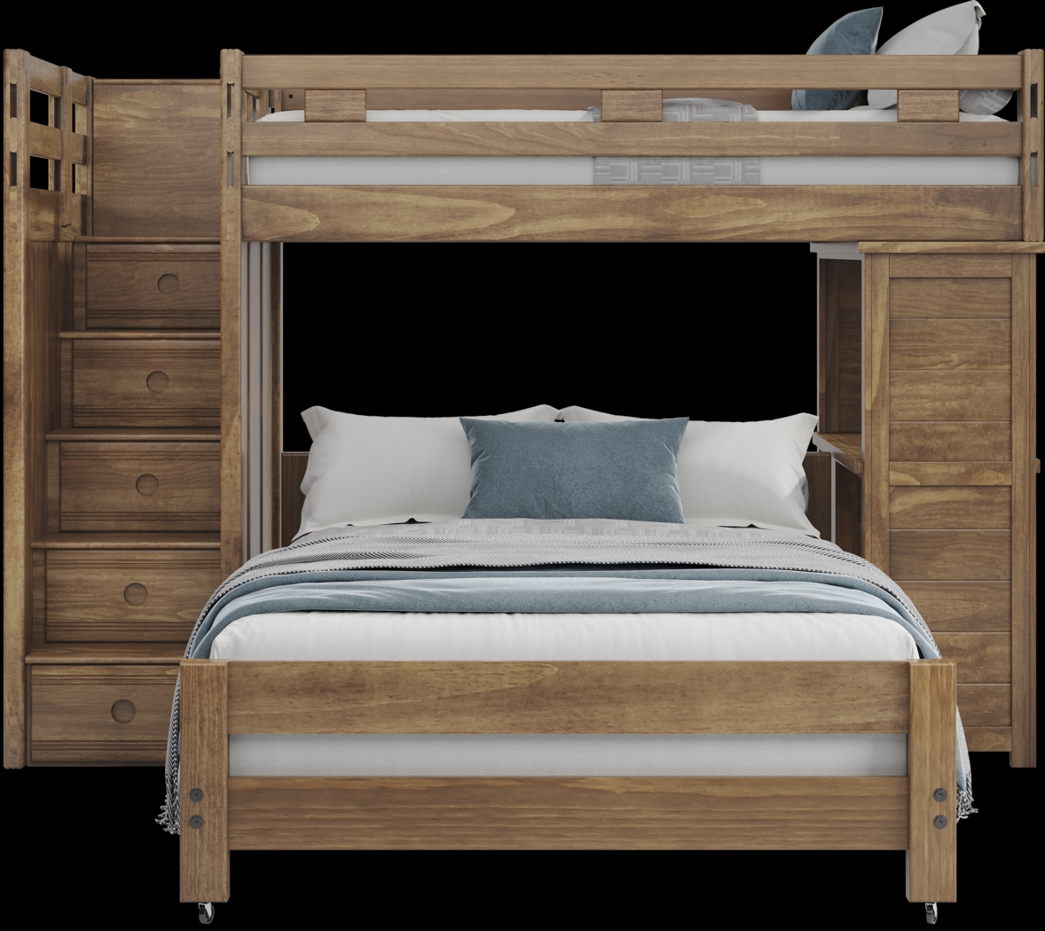 Kids Creekside 2.0 Chestnut Twin/Full Step Loft with Loft Desk - Thumbnail - Image 3