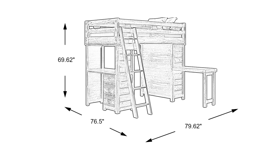 Dimension Image. Please refer to the Dimension Tab on this page for dimension details.