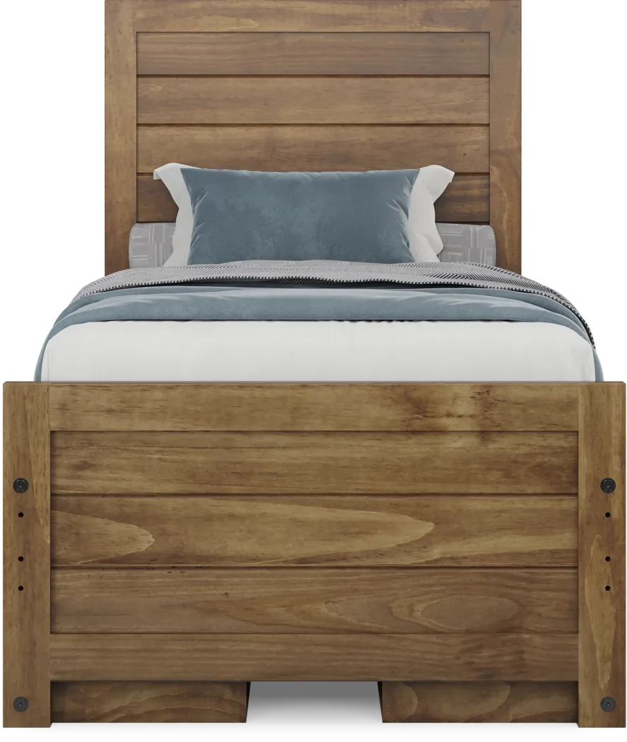 Kids Creekside 3.0 Chestnut Color Twin Panel Bed with 2 Storage Side Rails - Thumbnail - Image 2