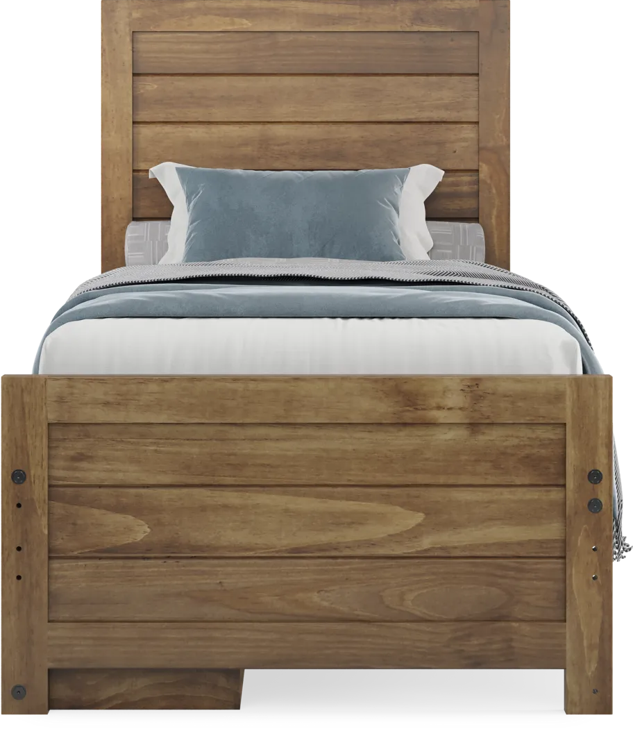 Kids Creekside 2.0 Chestnut Twin Panel Bed with Storage Side Rail - Thumbnail - Image 2