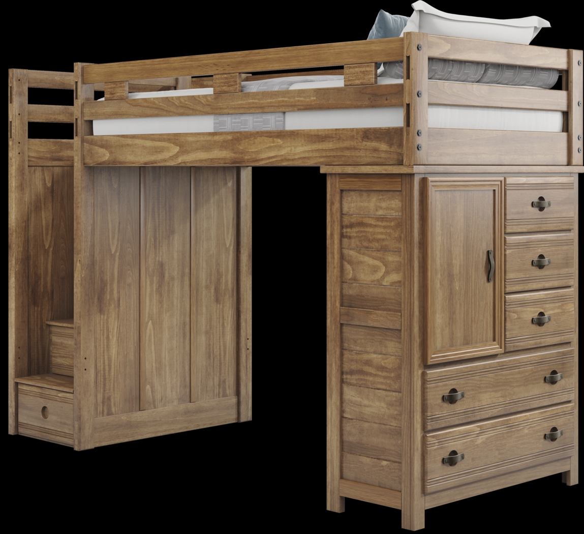 Kids Creekside 2.0 Chestnut Twin Step Loft with Loft Chest - Thumbnail - Image 2