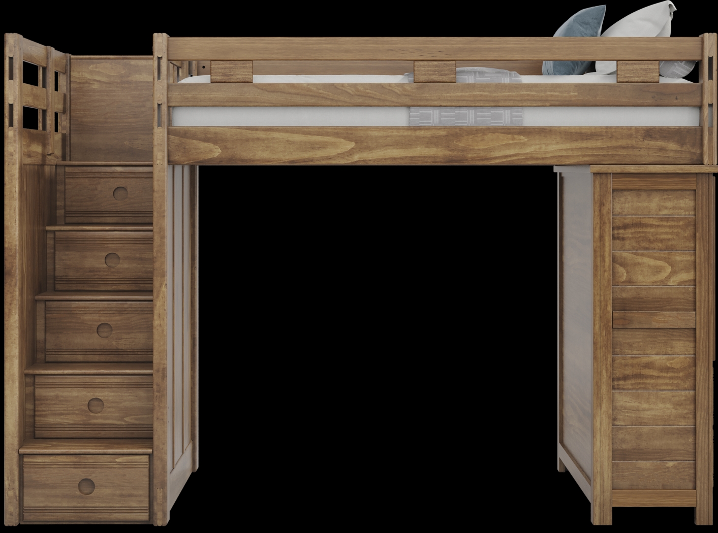 Kids Creekside 2.0 Chestnut Twin Step Loft with Loft Chest - Thumbnail - Image 3