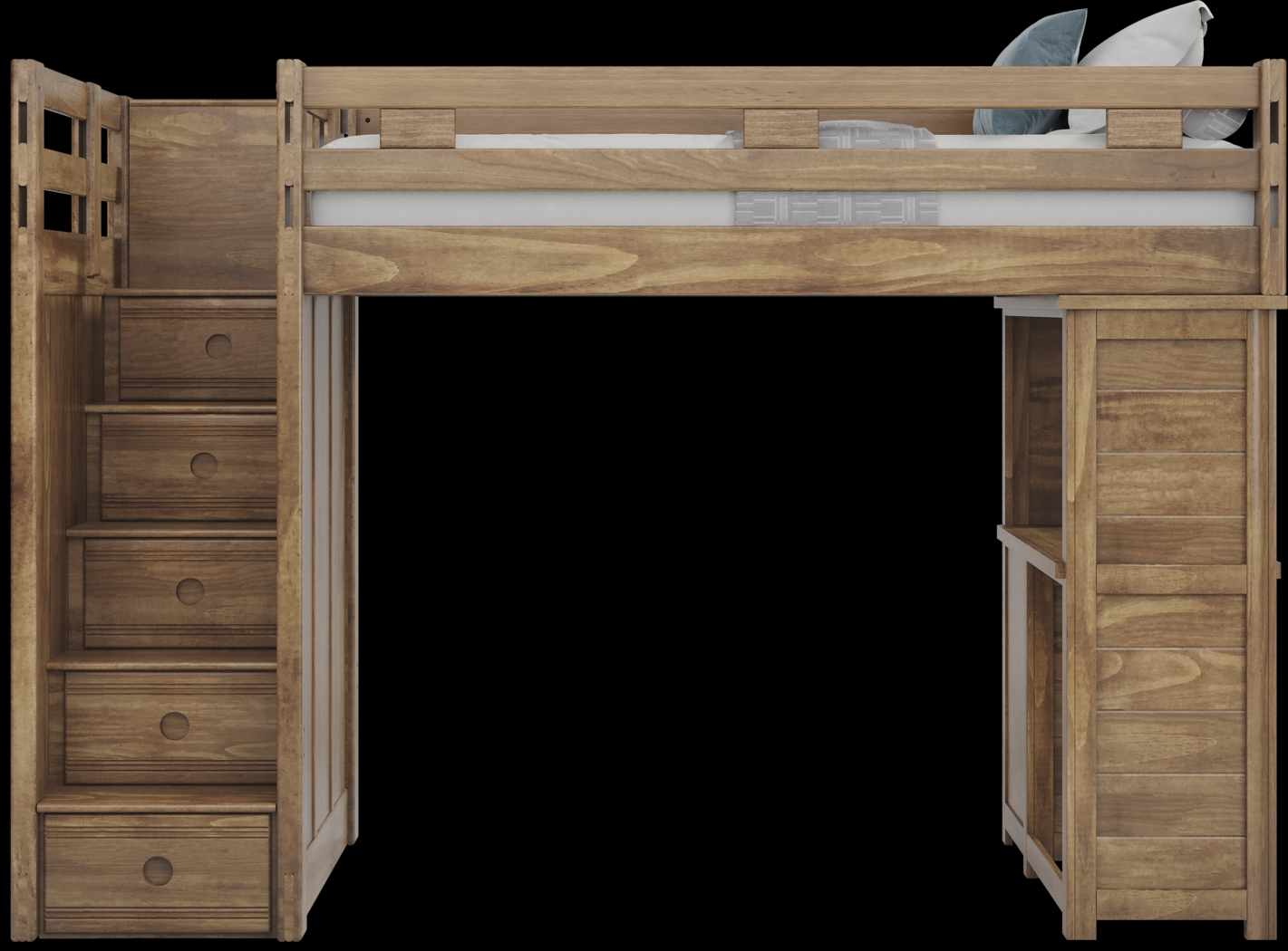 Kids Creekside 2.0 Chestnut Twin Step Loft with Loft Desk - Thumbnail - Image 3