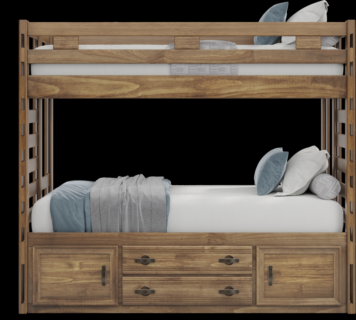 Kids Creekside 2.0 Chestnut Twin/Twin Bunk Bed with Storage Side Rail - Thumbnail - Image 3