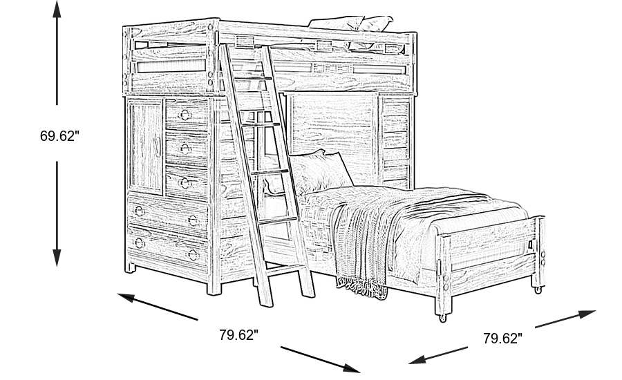Dimension Image. Please refer to the Dimension Tab on this page for dimension details.