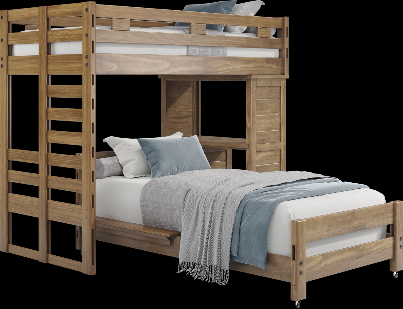 Kids Creekside 2.0 Chestnut Twin/Twin Loft with Loft Desk - Thumbnail - Image 1