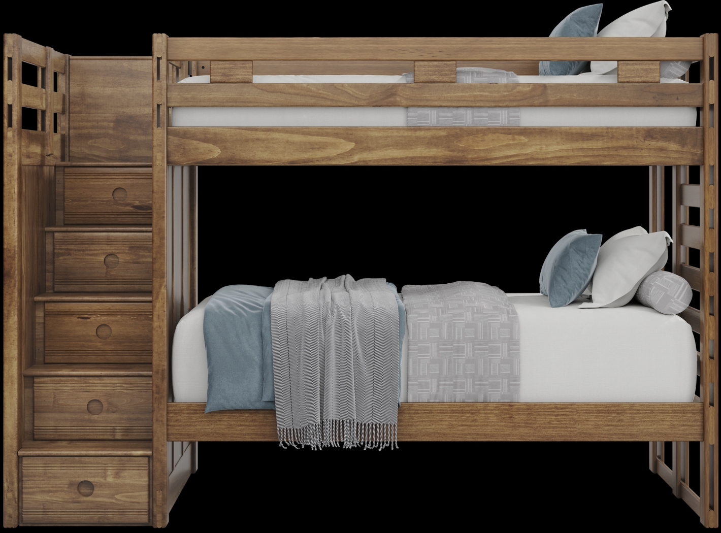 Kids Creekside 2.0 Chestnut Twin/Twin Step Bunk Bed - Thumbnail - Image 2