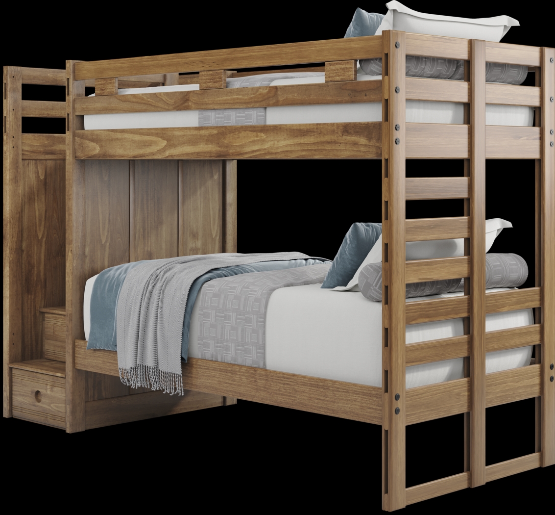 Kids Creekside 2.0 Chestnut Twin/Twin Step Bunk Bed - Thumbnail - Image 3