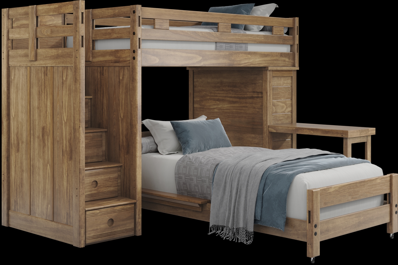 Kids Creekside 2.0 Chestnut Twin/Twin Step Loft with Loft Chest and Desk Attachment - Thumbnail - Image 1