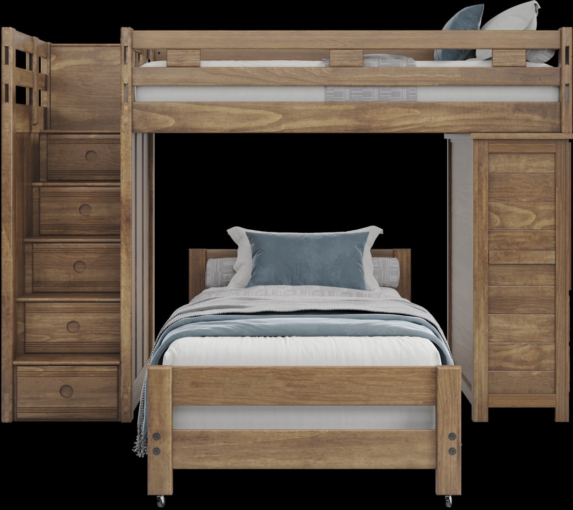 Kids Creekside 2.0 Chestnut Twin/Twin Step Loft with Loft Chest - Thumbnail - Image 3