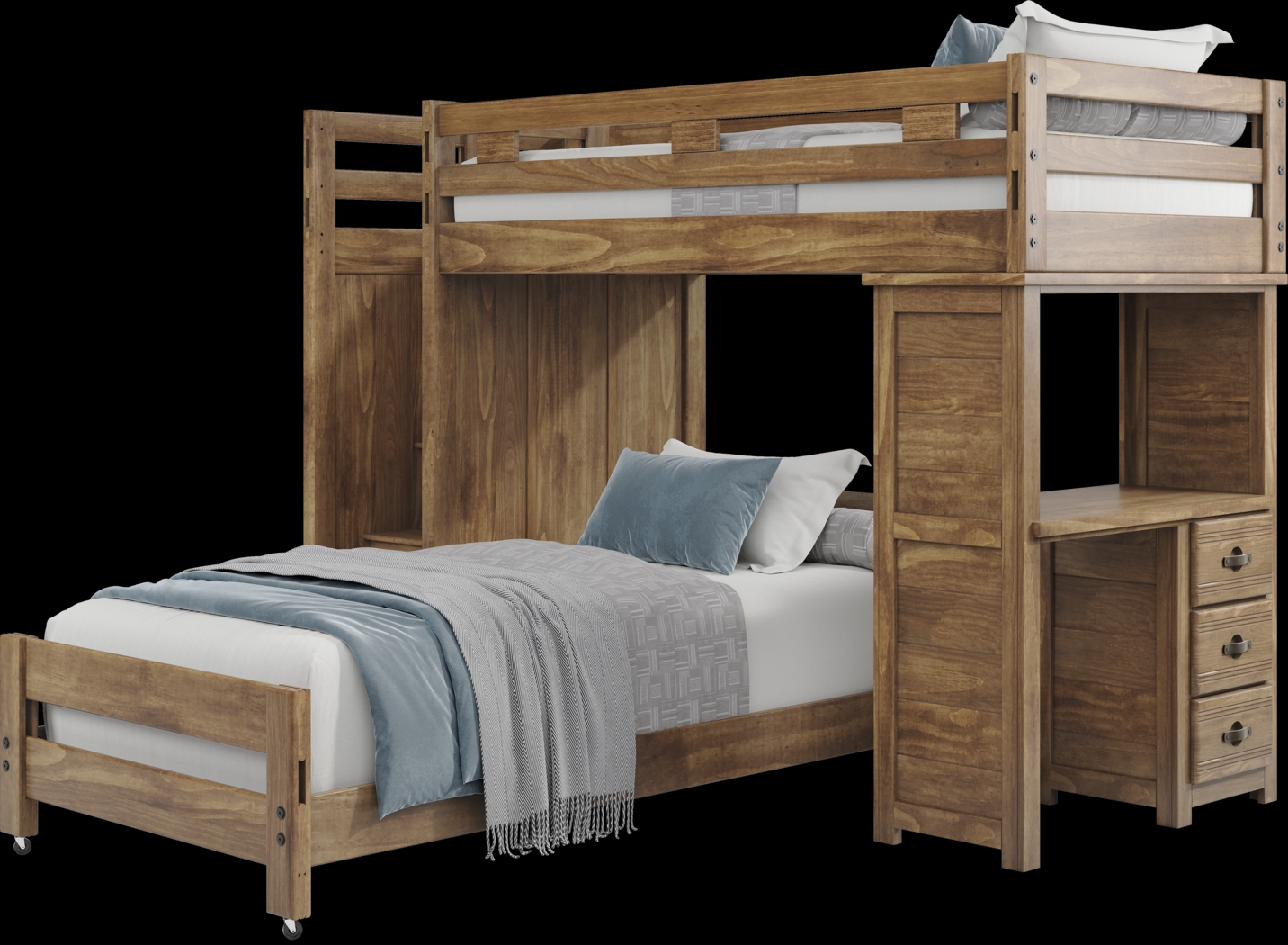 Kids Creekside 2.0 Chestnut Twin/Twin Step Loft with Loft Desk - Thumbnail - Image 2