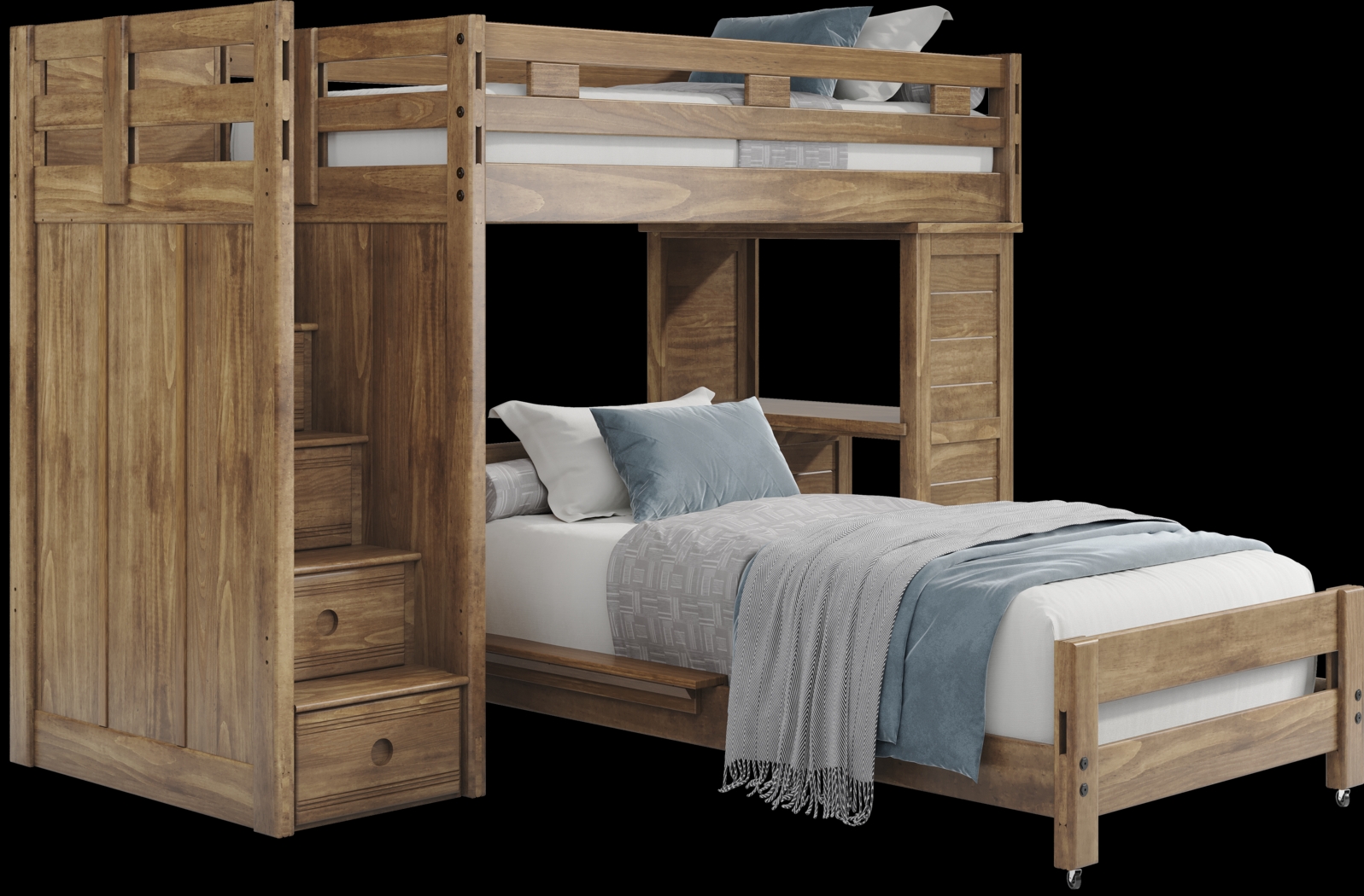 Kids Creekside 2.0 Chestnut Twin/Twin Step Loft with Loft Desk - Thumbnail - Image 1