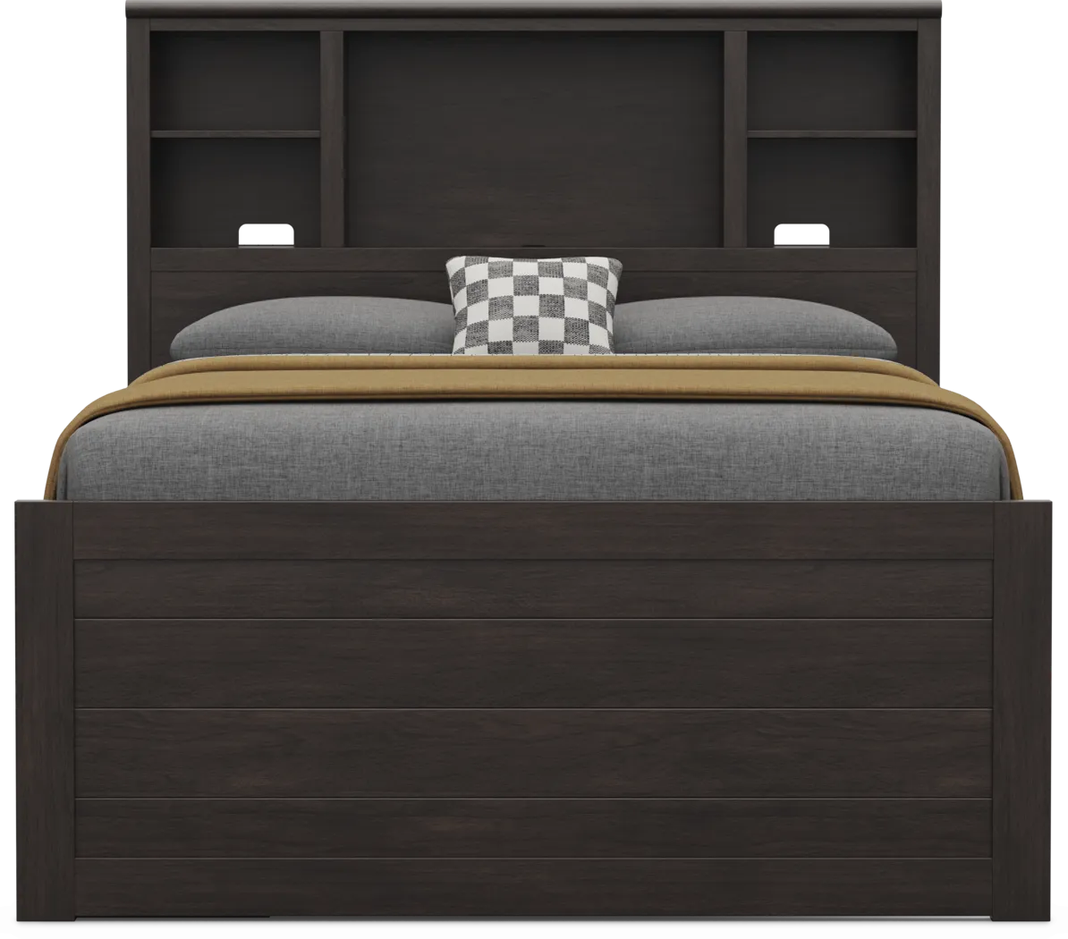 Kids Creekside 3.0 Charcoal Full Bookcase Bed with Storage Side Rail - Thumbnail - Image 2