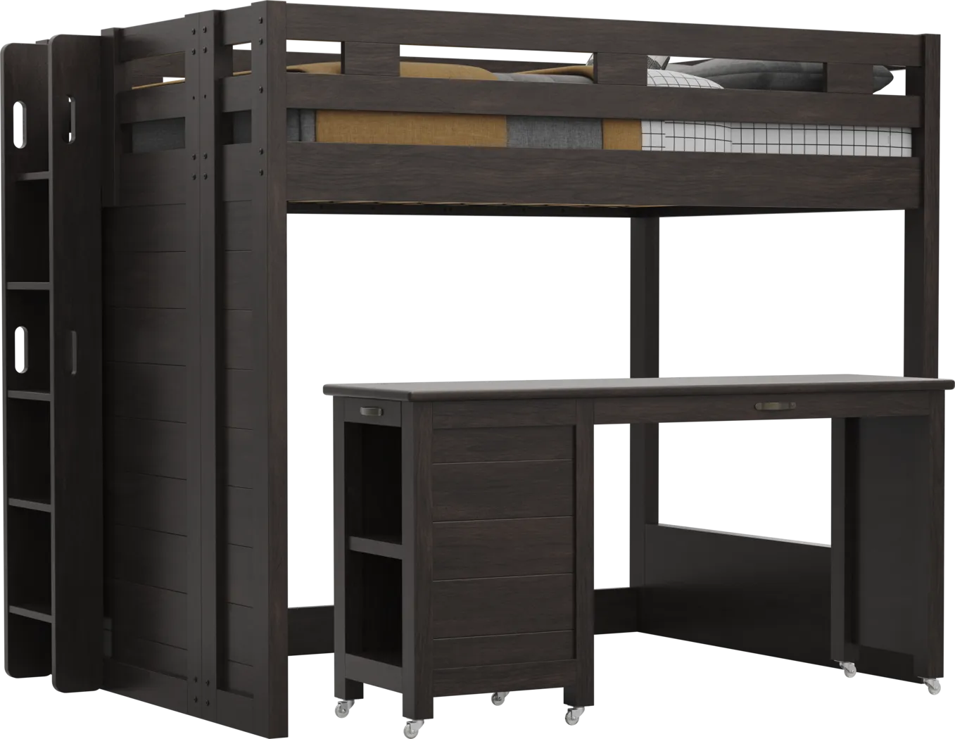 Kids Creekside 3.0 Charcoal Full Loft Bed with Desk - Image 1