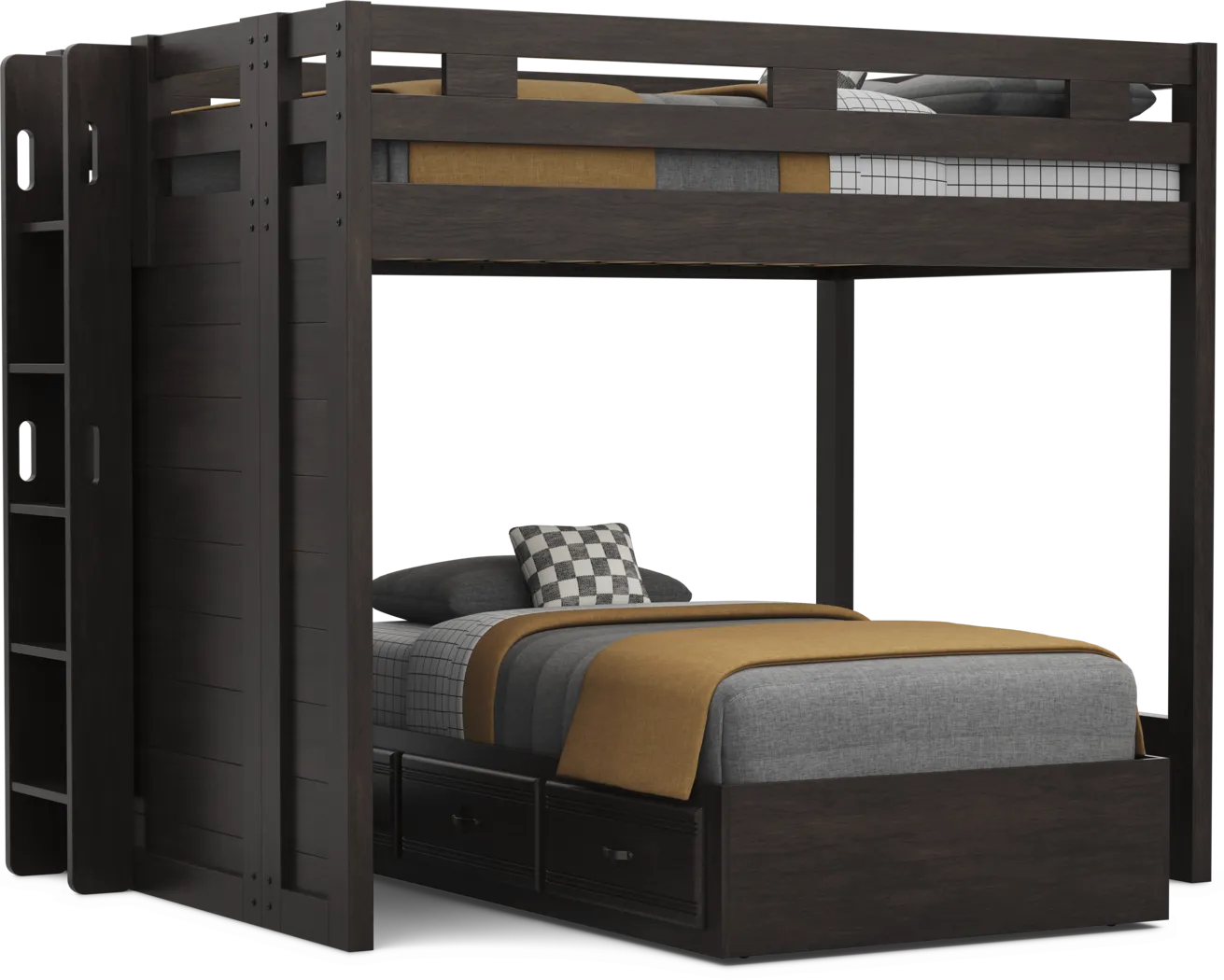 Kids Creekside 3.0 Charcoal Full/Twin Bunk Bed - Thumbnail - Image 4