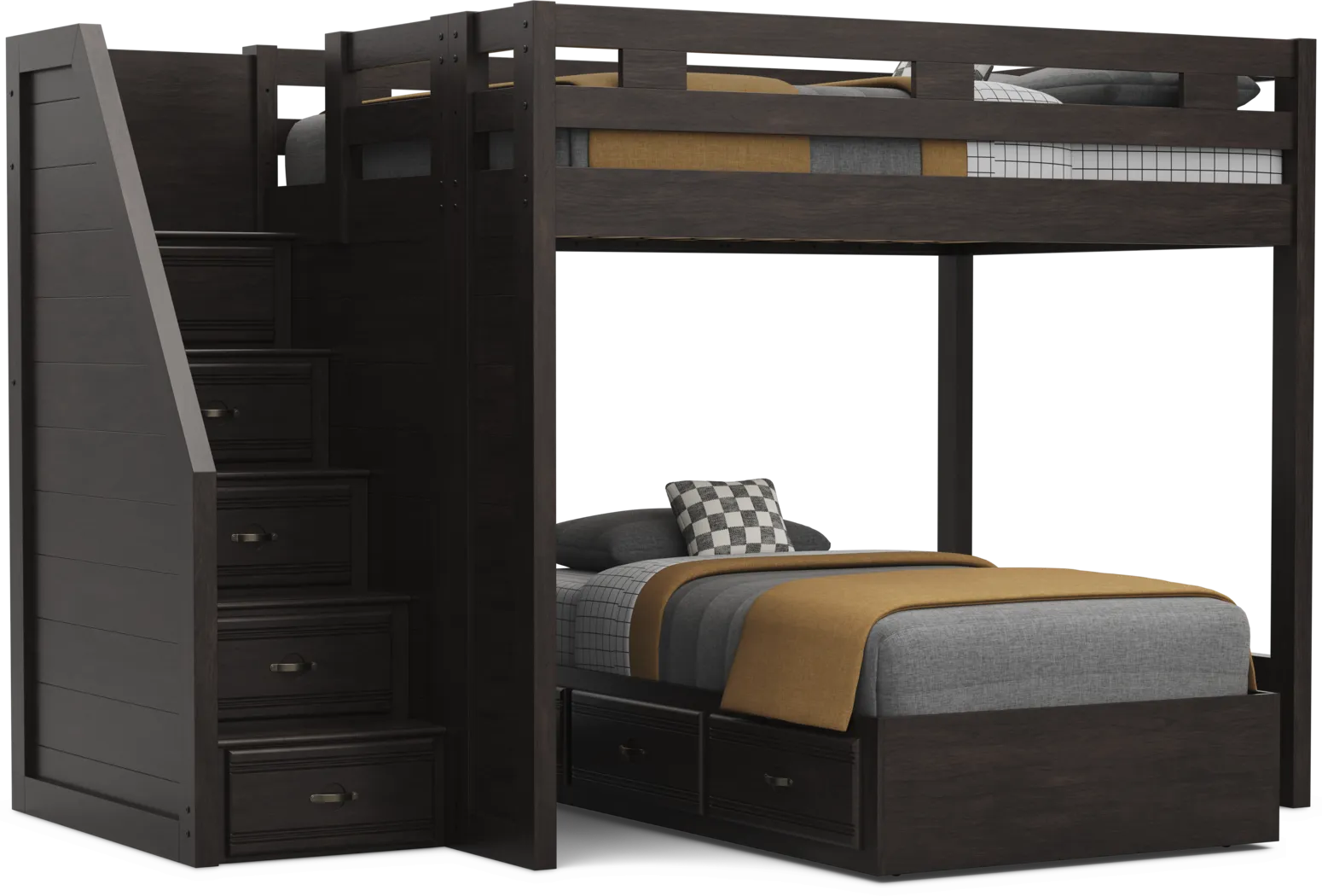 Kids Creekside 3.0 Charcoal Full/Twin Step Bunk Bed - Thumbnail - Image 4