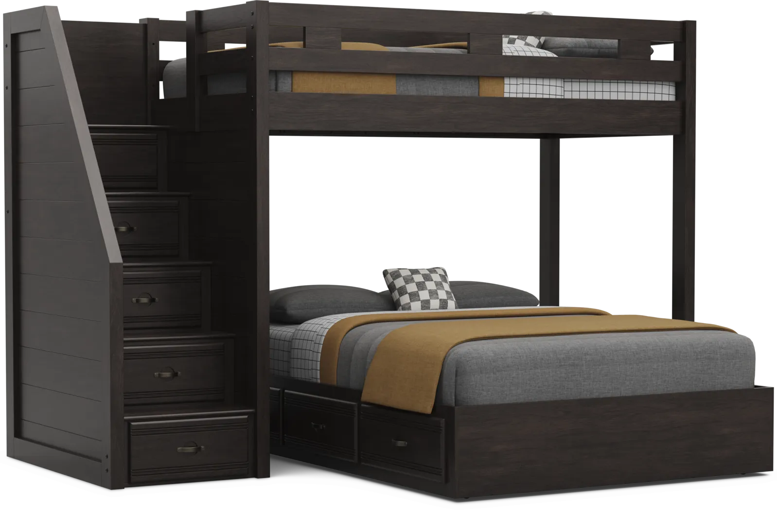 Kids Creekside 3.0 Charcoal Twin/Full Step Bunk Bed - Thumbnail - Image 4
