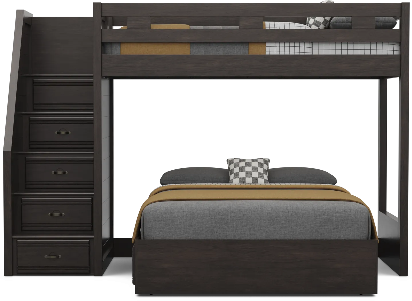 Kids Creekside 3.0 Charcoal Twin/Full Step Bunk Bed - Image 5