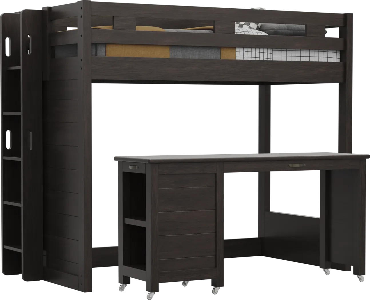 Kids Creekside 3.0 Charcoal Twin Loft Bed with Desk - Thumbnail - Image 1