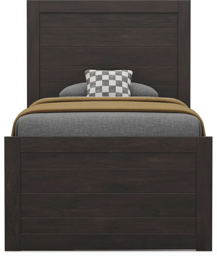 Kids Creekside 3.0 Charcoal Twin Panel Bed with Storage Side Rail - Thumbnail - Image 4