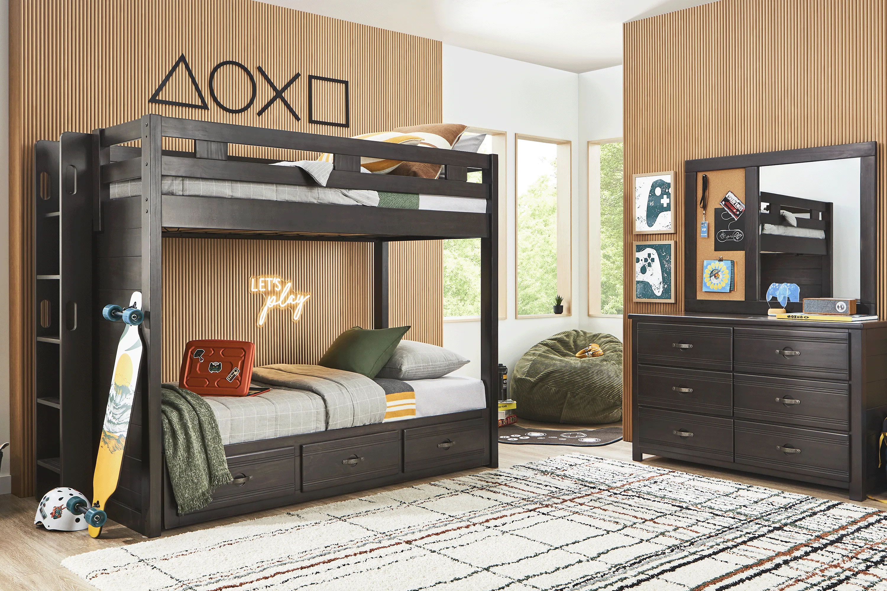 Kids Creekside 3.0 Charcoal Twin Platform Bed with 3 Storage Drawers - Thumbnail - Image 2