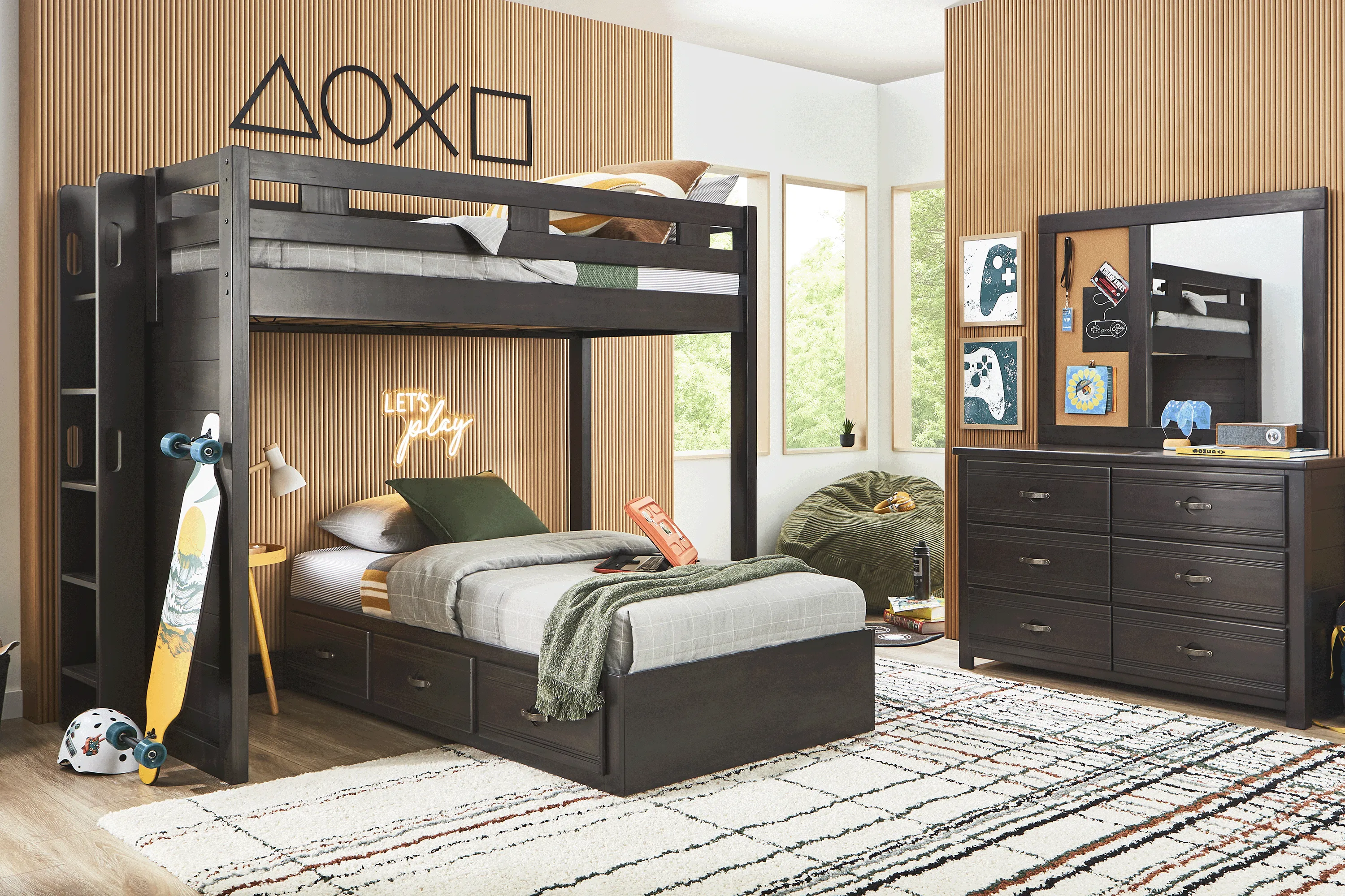 Kids Creekside 3.0 Charcoal Twin Platform Bed with 3 Storage Drawers - Thumbnail - Image 3