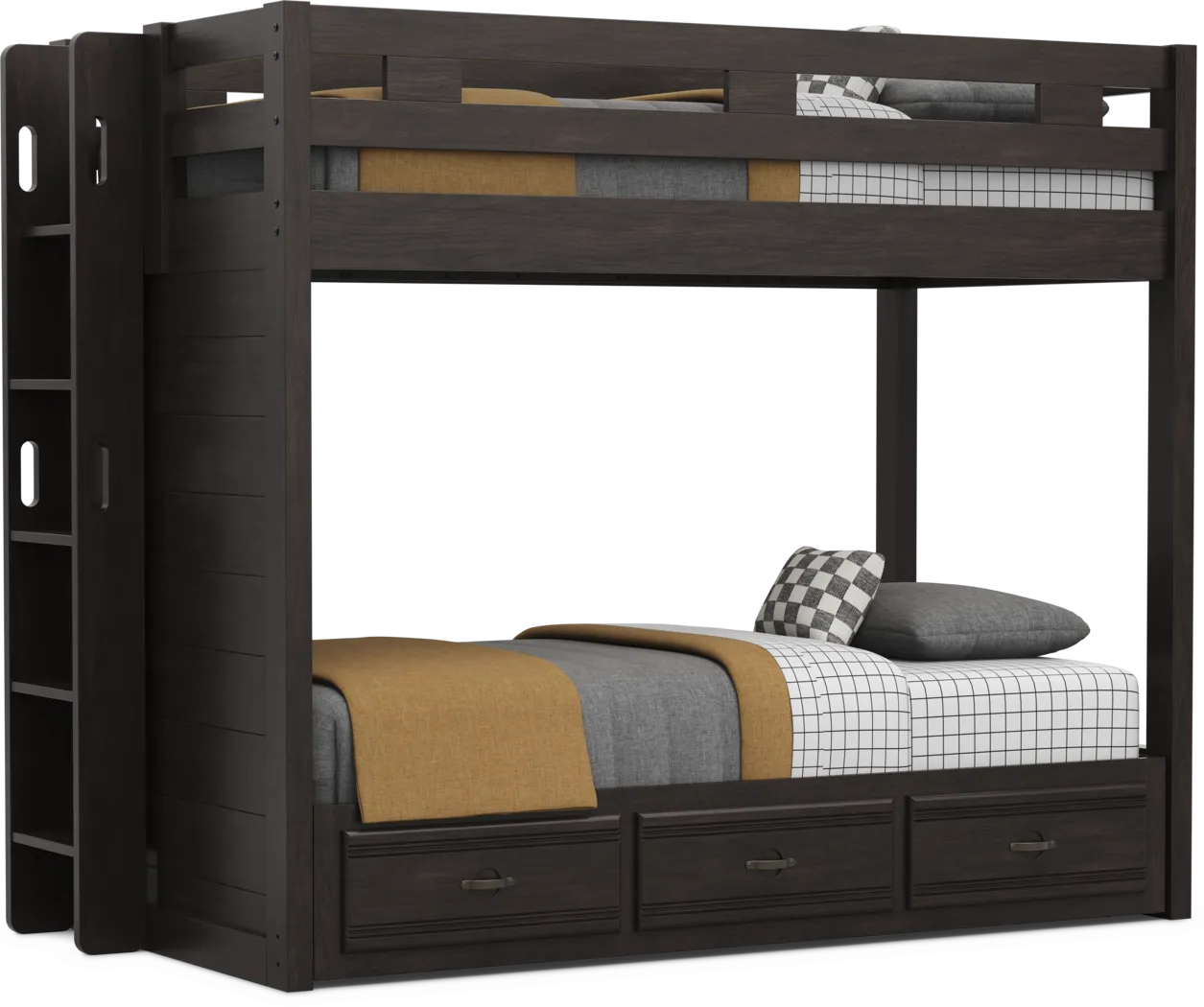 Kids Creekside 3.0 Charcoal Twin/Twin Bunk Bed - Thumbnail - Image 1