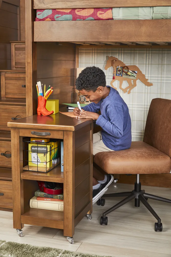 Kids Creekside 3.0 Chestnut Color Caster Desk - Thumbnail - Image 3