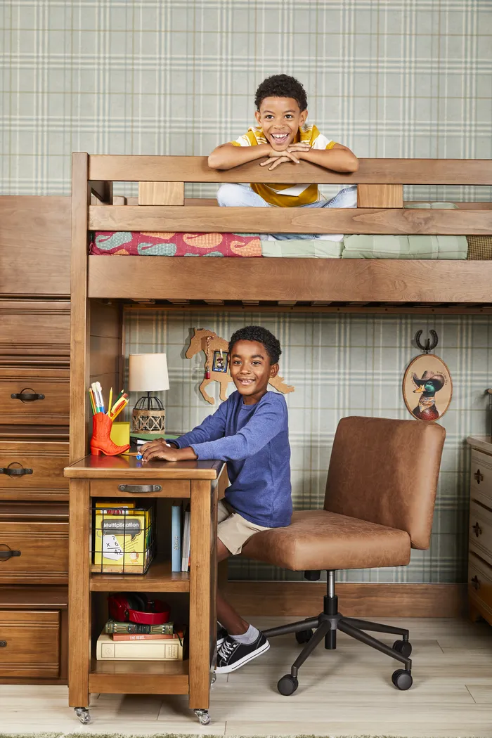 Kids Creekside 3.0 Chestnut Color Caster Desk - Thumbnail - Image 4