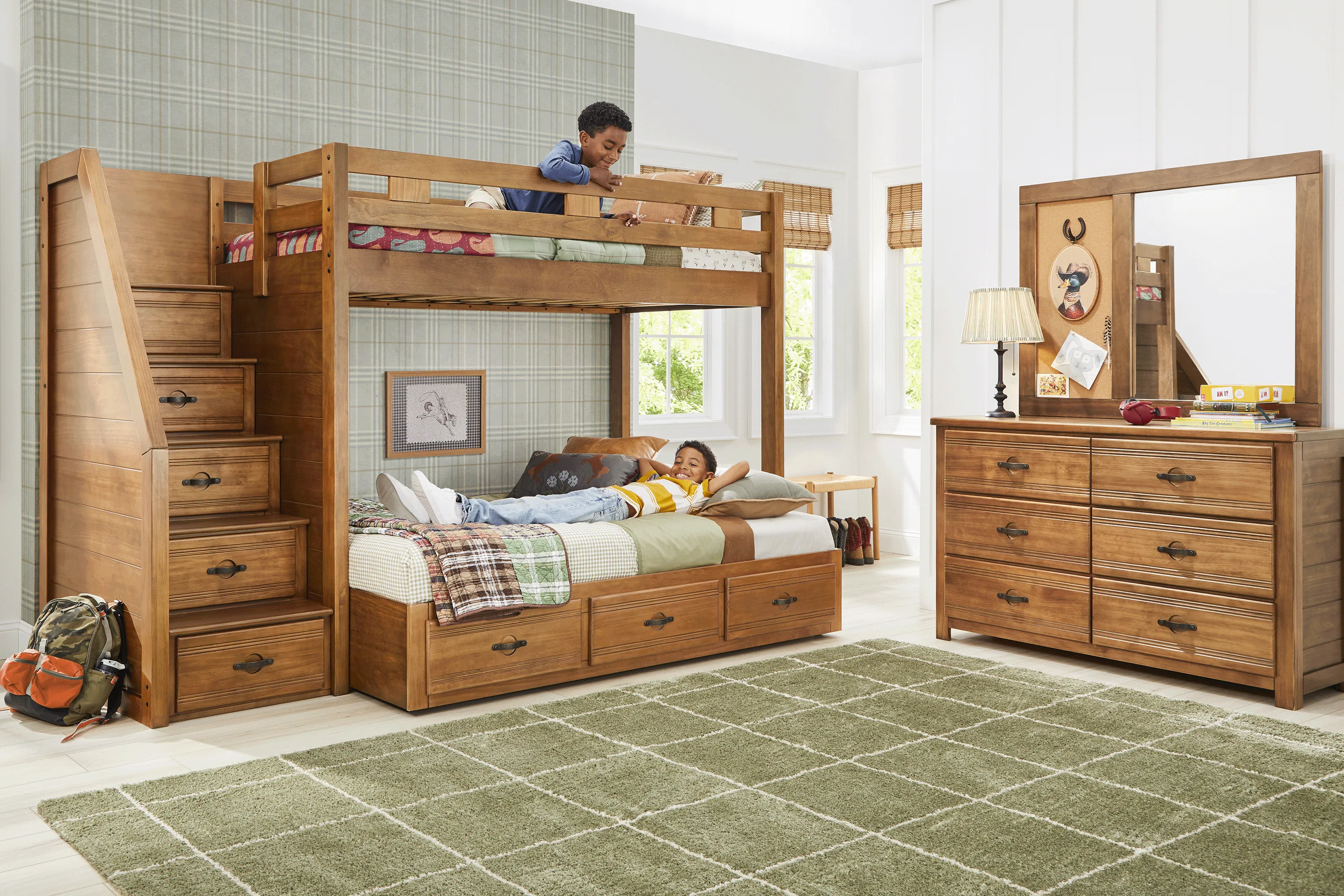Kids Creekside 3.0 Chestnut Color Full/Full Step Bunk Bed - Thumbnail - Image 4
