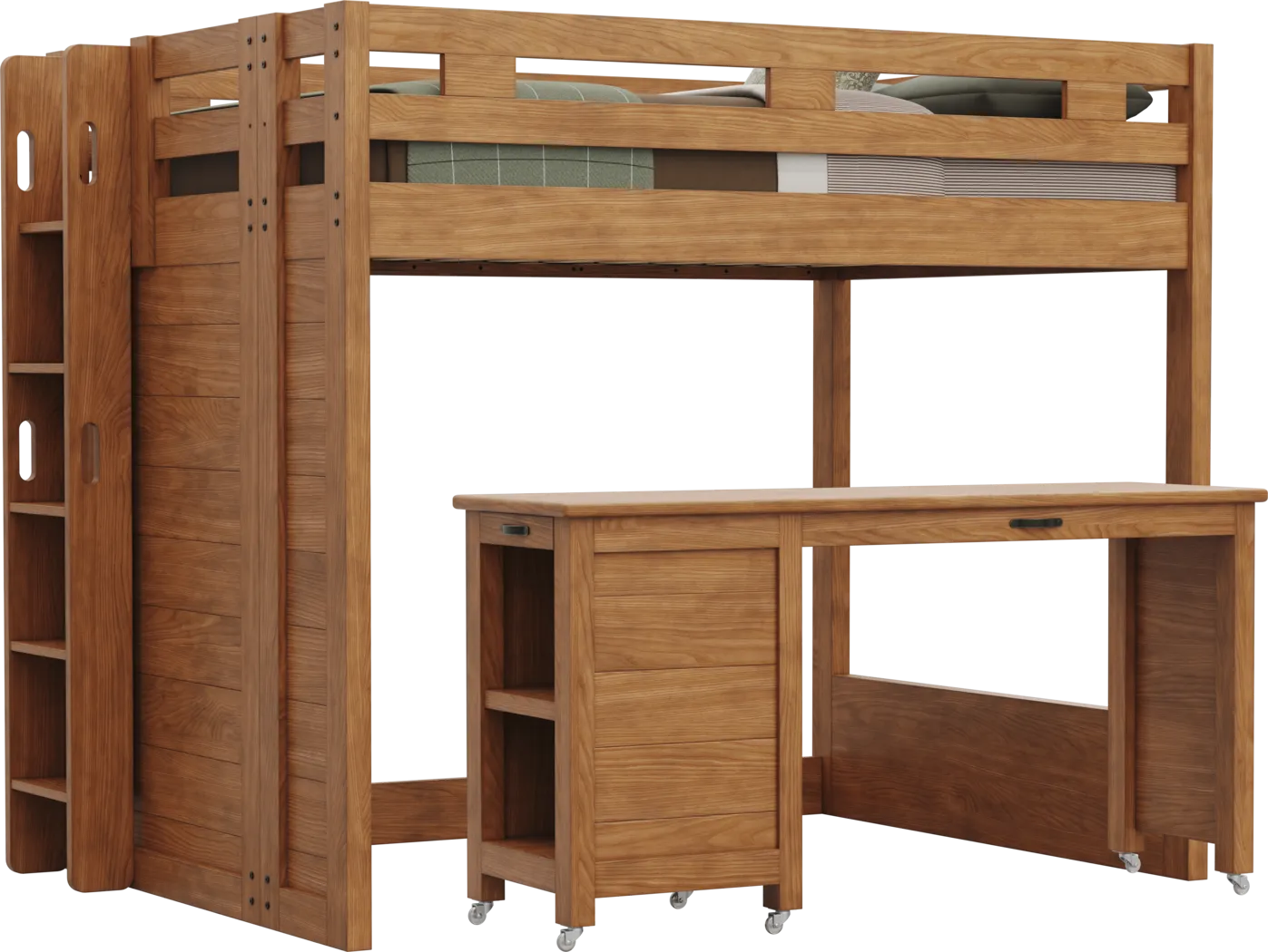 Kids Creekside 3.0 Chestnut Color Full Loft Bed with Desk - Thumbnail - Image 1